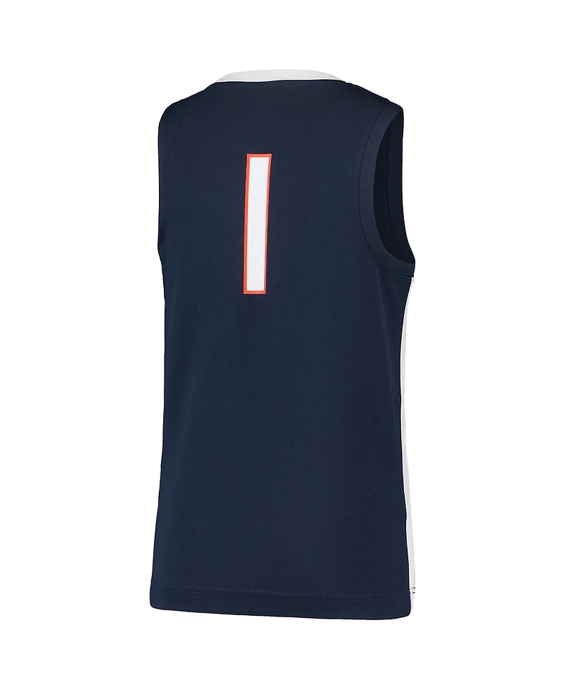 Big Boys Nike #1 Navy Virginia Cavaliers Team Replica Basketball Jersey