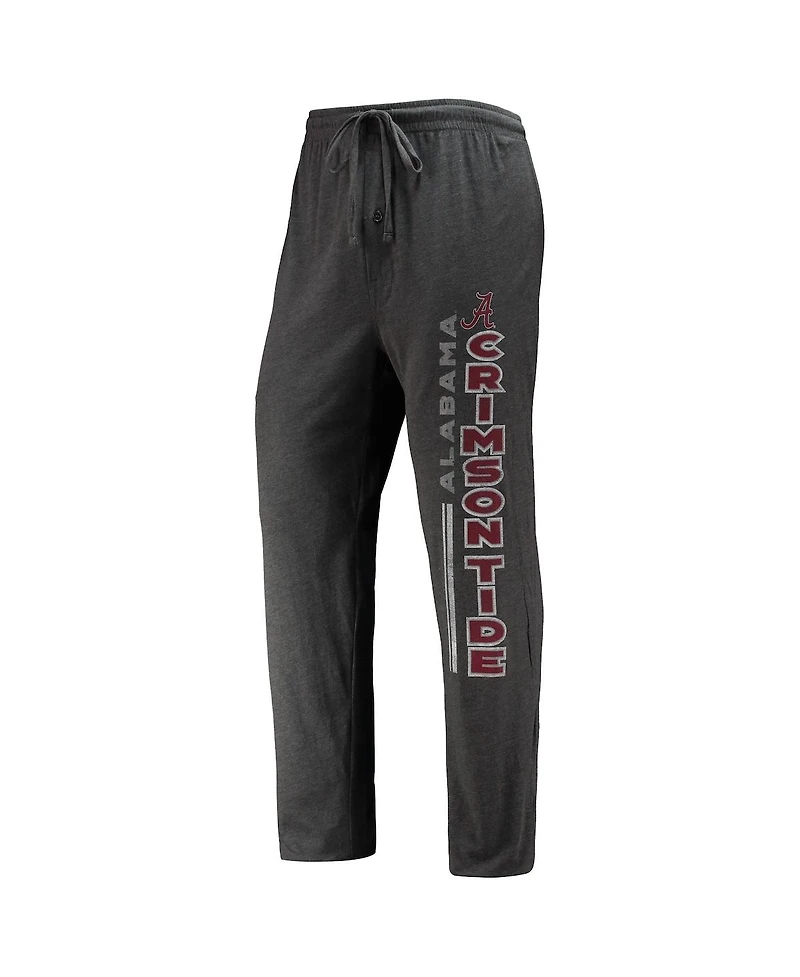Men's Concepts Sport Heathered Charcoal, Crimson Alabama Tide Meter T-shirt and Pants Sleep Set