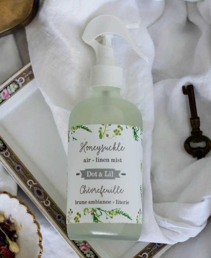 Dot & Lil Honeysuckle Air + Linen Mist, 8 oz.
