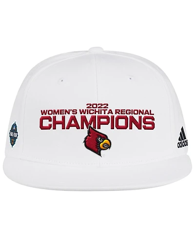 Women's adidas White Louisville Cardinals 2022 Ncaa Women's Basketball Tournament March Madness Final Four Regional Champions Locker Room Adjustable H