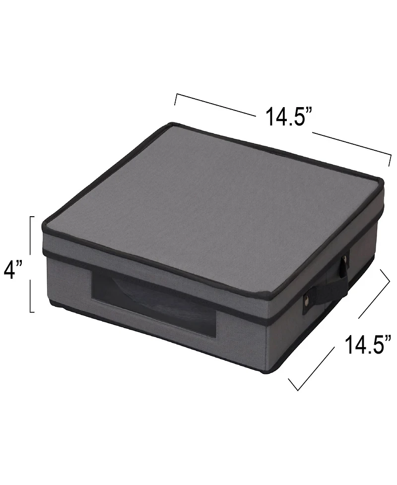 Household Essentials Charger Plate Storage Box, Windowed Clear Front Panel