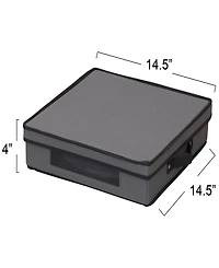 Household Essentials Charger Plate Storage Box, Windowed Clear Front Panel