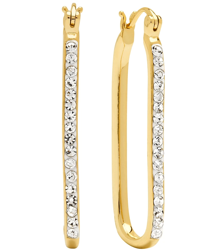 Women's Crystal Oblong Hoop Earring