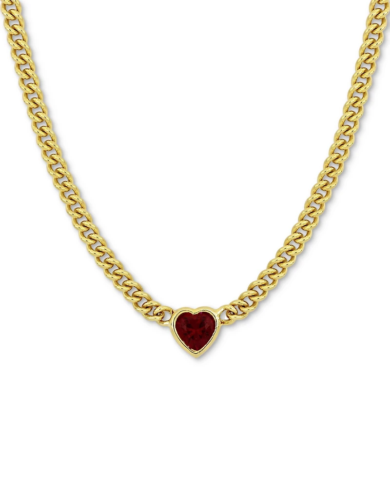 Lab-Grown Ruby Heart 18" Collar Necklace (2-7/8 ct. t.w.) in Yellow-Plated Sterling Silver