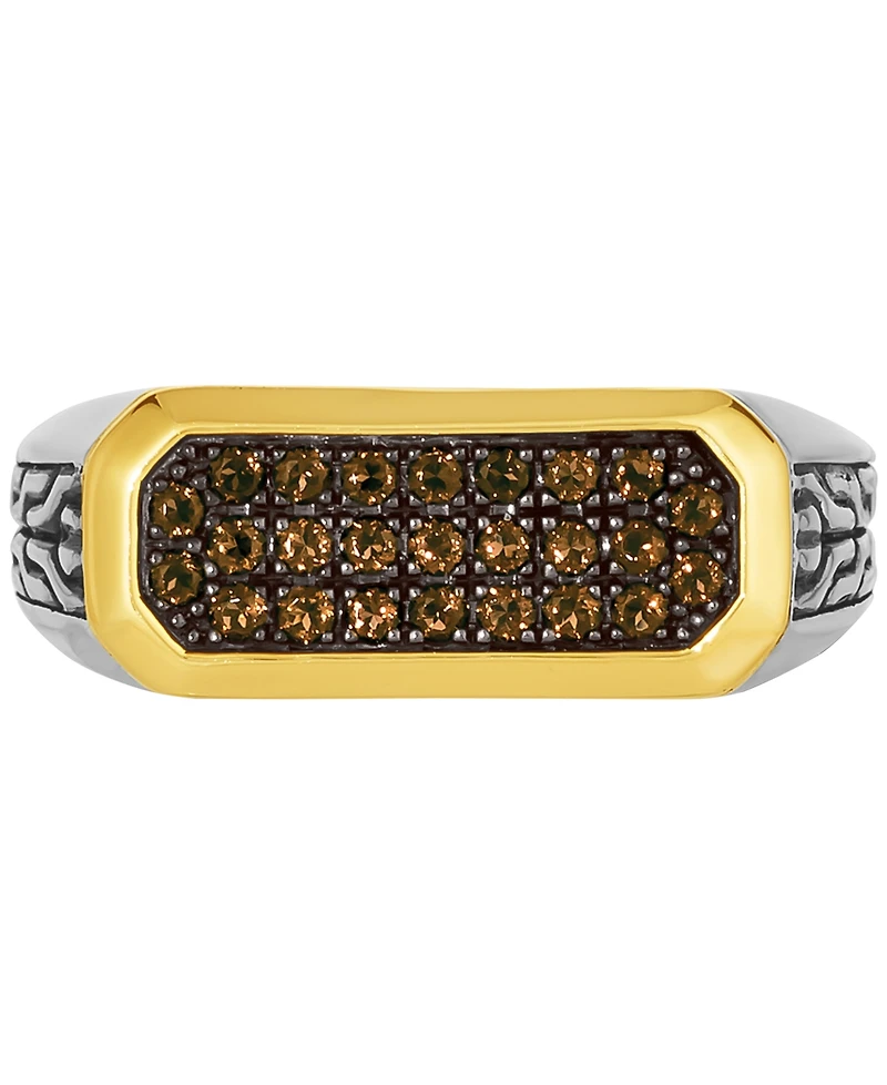 Le Vian Men's Chocolate Quartz Cluster Ring (1/2 ct. t.w.) in 14k Gold & Sterling Silver