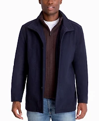 London Fog Men's Wool-Blend Layered Car Coat, Created for Macy's