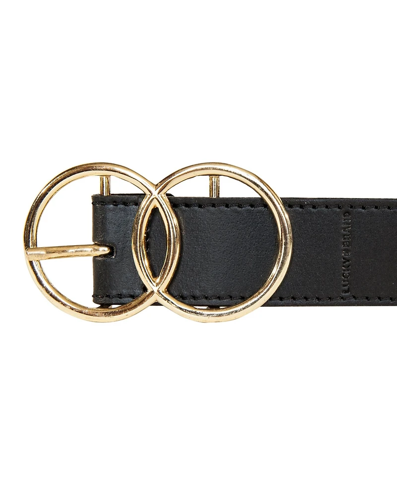 Lucky Brand Women's Double O Ring Leather Pant Belt