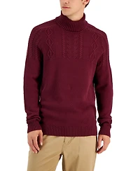 Club Room Men's Chunky Cable Knit Turtleneck Sweater, Created for Macy's