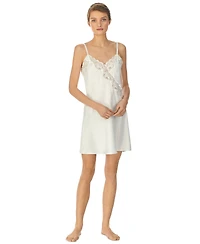 Lauren Ralph Lauren Lace-Trim Satin Chemise Nightgown Lingerie