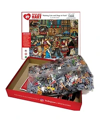 Hart Puzzles Raining Cats and Dogs In Paris 24" x 30" By Jennifer Garant Set, 1000 Pieces