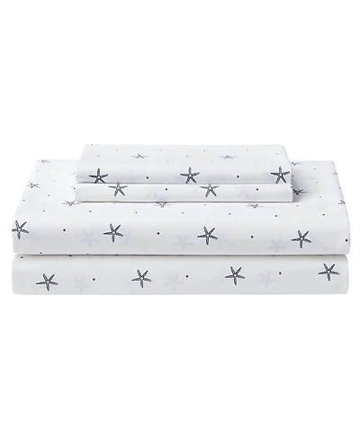 Nautica Star Spangled Coastal Cotton Percale 3 Piece Sheet Set, Twin Xl