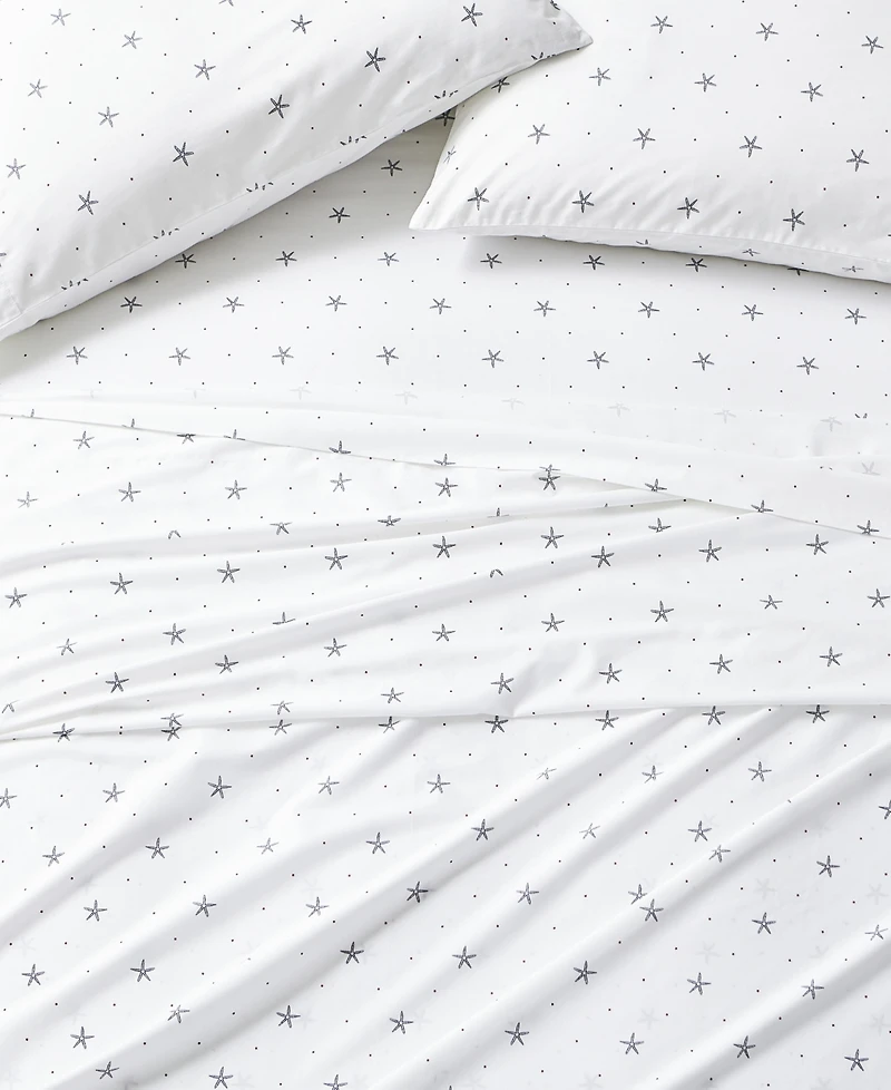 Nautica Star Spangled Coastal Cotton Percale -Piece Sheet Set