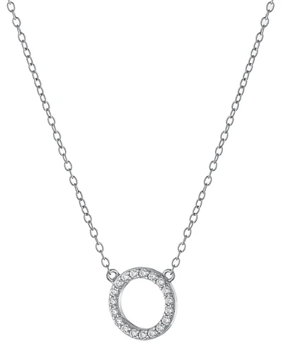 Giani Bernini Cubic Zirconia Circle Pendant Necklace, 16" + 2" extender, Created for Macy's