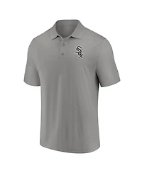 Men's Fanatics Black and Gray Chicago White Sox Primary Logo Polo Shirt Combo Set