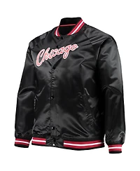 Men's Mitchell & Ness Chicago Bulls Big and Tall Hardwood Classics Raglan Satin Full-Snap Jacket