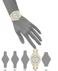 Anne Klein Women's Gold-Tone and White Solar Ocean Work Plastic Bracelet Watch, 38.5mm