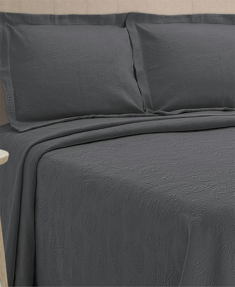 Superior 100% Cotton Paisley Matelasse All-Season 2-Piece Coverlet Set, Twin