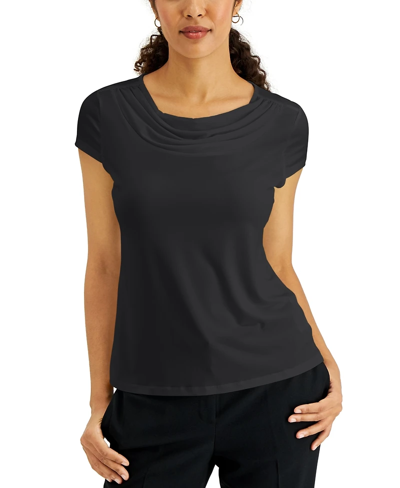 Kasper Women's Regular & Petite Cowl Neck Cap Sleeve Top, Petites