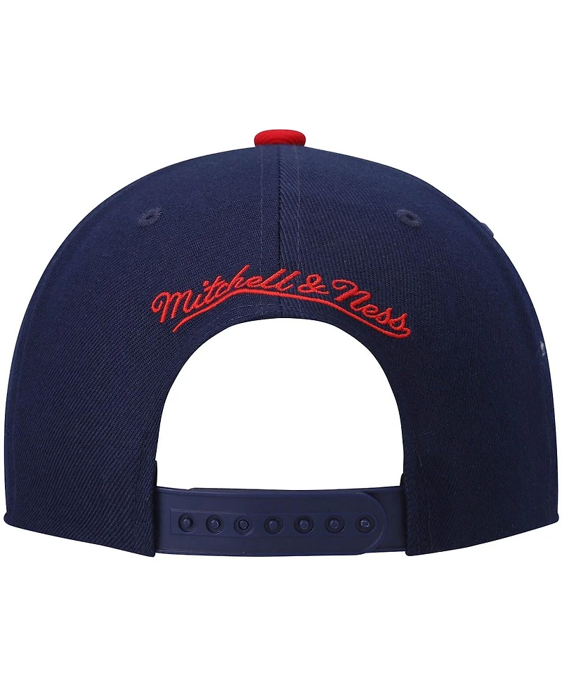 Men's Mitchell & Ness Navy and Red Houston Rockets Hardwood Classics Team Two-Tone 2.0 Snapback Hat