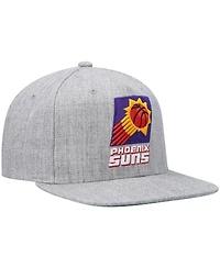 Men's Mitchell & Ness Heathered Gray Phoenix Suns Hardwood Classics Team 2.0 Snapback Hat