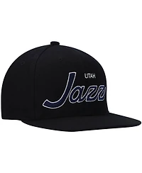 Men's Mitchell & Ness Black Utah Jazz Hardwood Classics Script 2.0 Snapback Hat