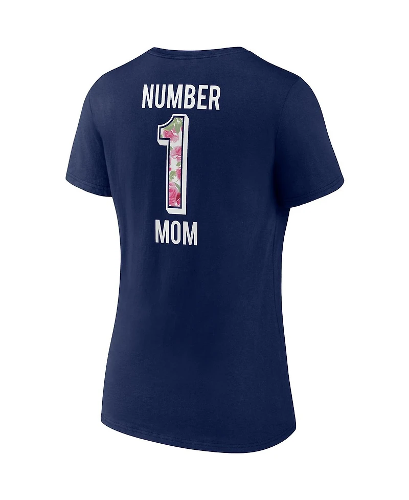 Women's Fanatics College Navy Seattle Seahawks Team Mother's Day V-Neck T-shirt