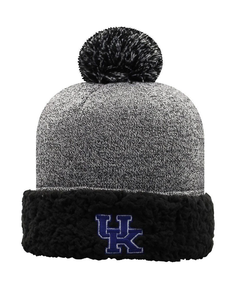 Women's Top of the World Black Kentucky Wildcats Snug Cuffed Knit Hat with Pom