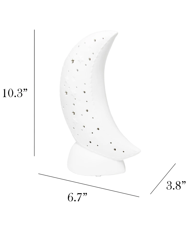 Simple Designs Porcelain Moon Shaped Table Lamp