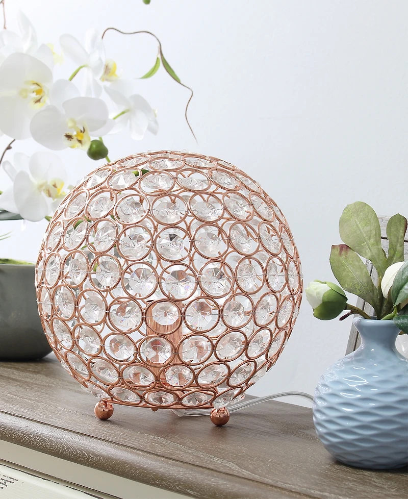 Elegant Designs Elipse 8" Crystal Ball Sequin Table Lamp