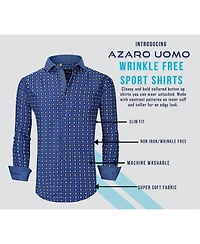Men's Business Geometric Long Sleeve Button Down Shirt