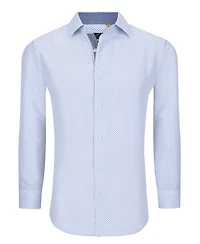 Men's Business Geometric Long Sleeve Button Down Shirt