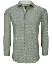 Men's Slim Fit Business Nautical Button Down Dress Shirt