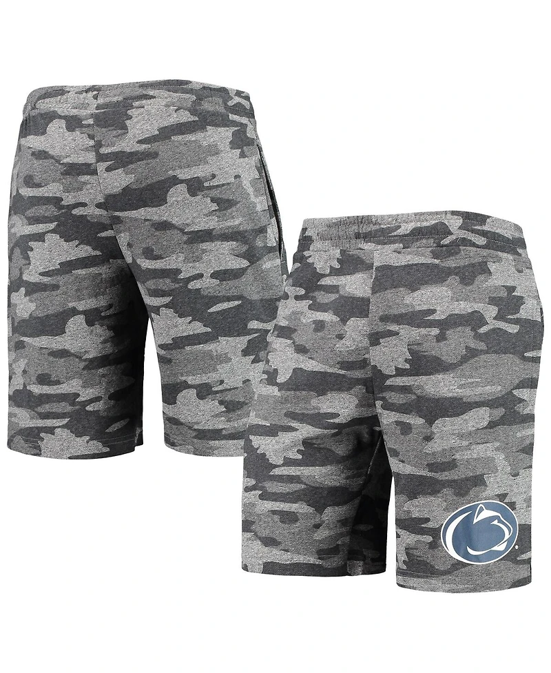 Men's Concepts Sport Charcoal, Gray Penn State Nittany Lions Camo Backup Terry Jam Lounge Shorts