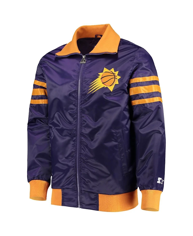Men's Starter Purple Phoenix Suns The Captain Ii Full-Zip Varsity Jacket