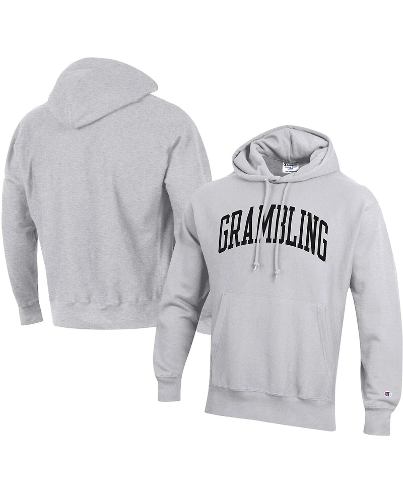 Men's Champion Gray Grambling Tigers Tall Arch Pullover Hoodie
