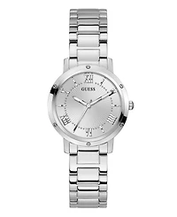 Guess Women's Silver-Tone Stainless Steel Bracelet Watch, 34mm