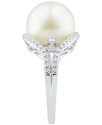 Honora Cultured White Ming Pearl (11-13mm) & Diamond (1/3 ct. t.w.) Ring 14k Gold