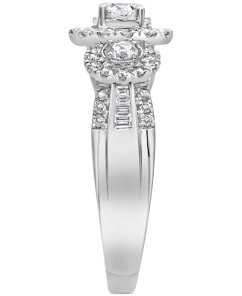 Diamond Triple Halo Engagement Ring (1 ct. t.w.) in 14k White Gold