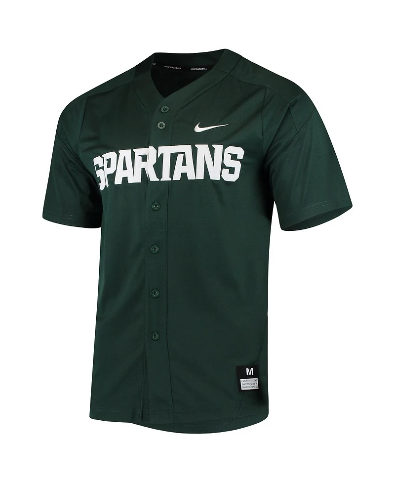 Men's Nike Green Michigan State Spartans Vapor Untouchable Elite Full-Button Replica Baseball Jersey
