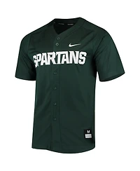 Men's Nike Green Michigan State Spartans Vapor Untouchable Elite Full-Button Replica Baseball Jersey