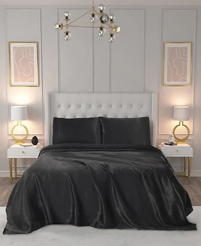 Juicy Couture Satin 3 Piece Sheet Set, Twin