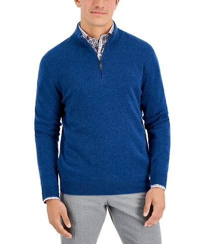 Club Room Men's Cashmere Quarter-Zip Sweater, Created for Macy's
