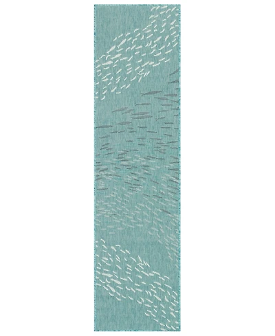 Liora Manne' Carmel School Of Fish 1'11" x 7'6" Runner Outdoor Area Rug
