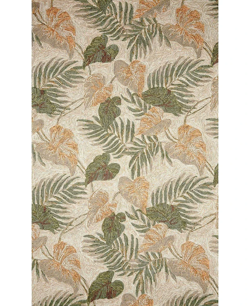 Liora Manne' Ravella Tropical Leaf 5' x 7'6" Outdoor Area Rug