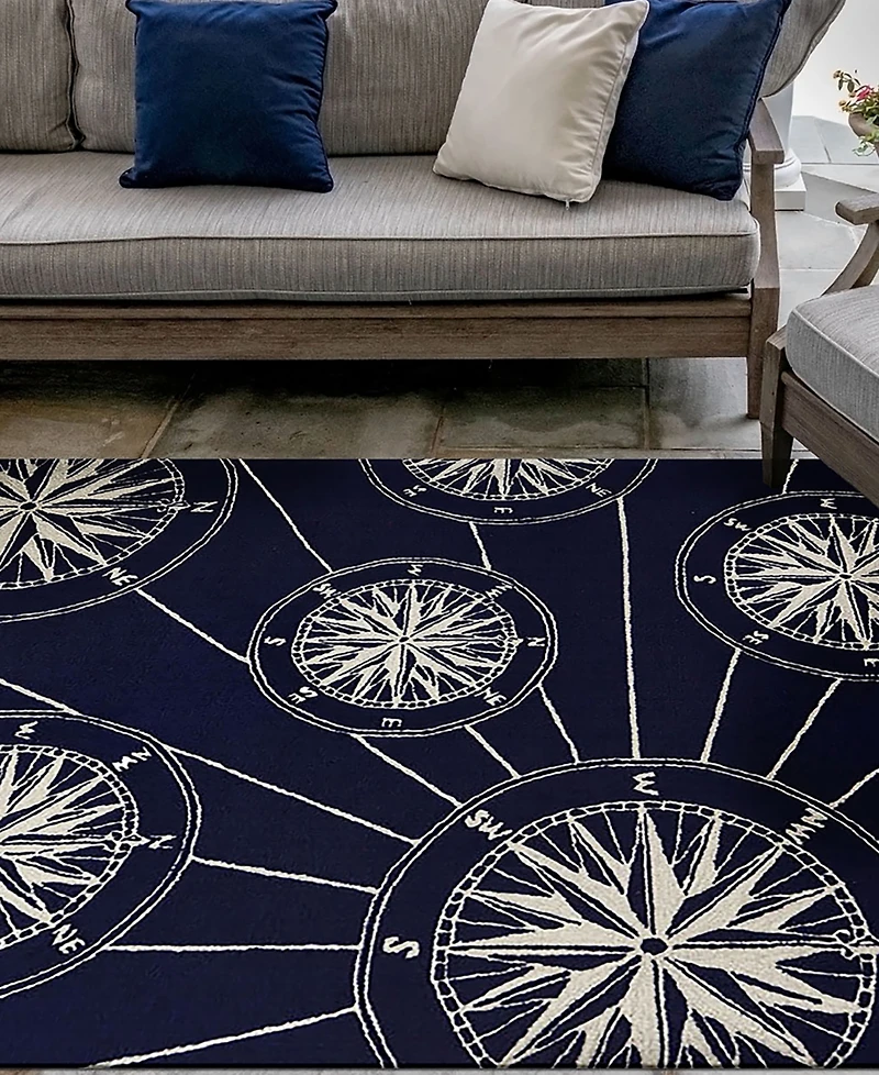 Liora Manne' Frontporch Compass 5' x 7'6" Outdoor Area Rug