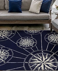 Liora Manne' Frontporch Compass 5' x 7'6" Outdoor Area Rug