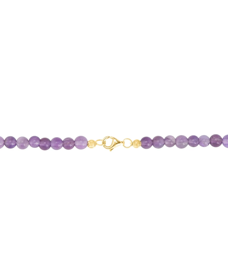Amethyst Bead Initial 18" Pendant Necklace (63-5/8 ct. t.w.) in Gold-Plated Sterling Silver