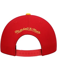 Men's Mitchell & Ness Red, Yellow Atlanta Hawks Hardwood Classics Team Two-Tone 2.0 Snapback Hat