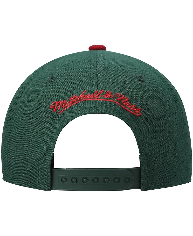 Men's Mitchell & Ness Green, Red Seattle Supersonics Hardwood Classics Team Two-Tone 2.0 Snapback Hat