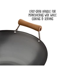 Joyce Chen Classic Series Carbon Steel Wok with Birch Handles, 14"